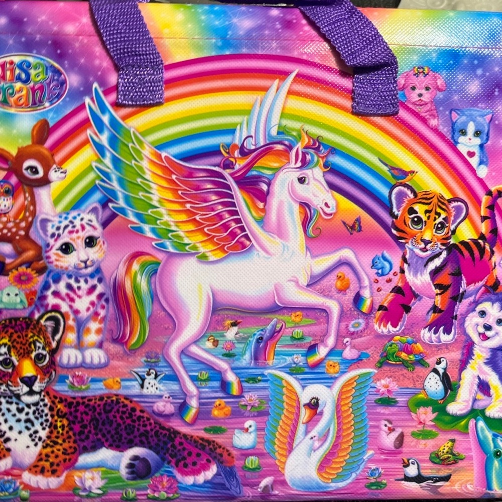 Lisa Frank Pocket Folder Portfolio With Handle Pegasus Rainbow